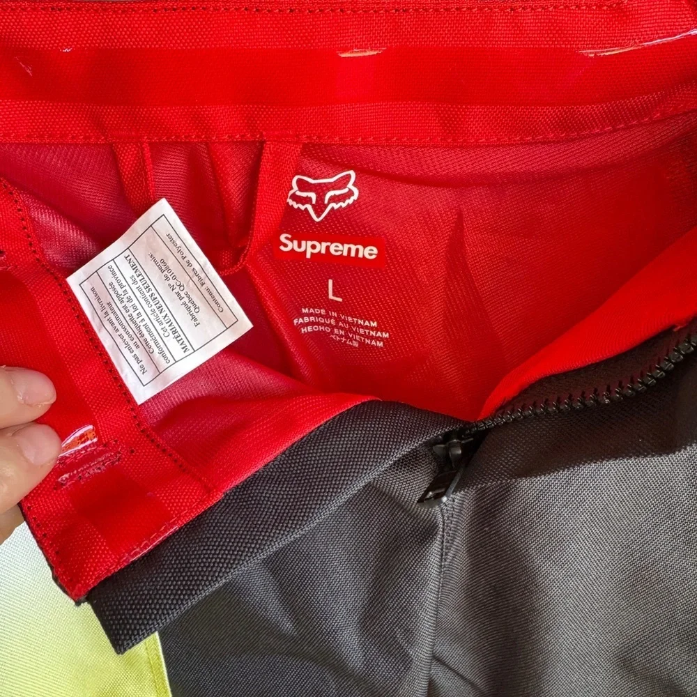 Supreme x Fox Racing Moto Pants Size L Ride Red Black Yellow Authentic